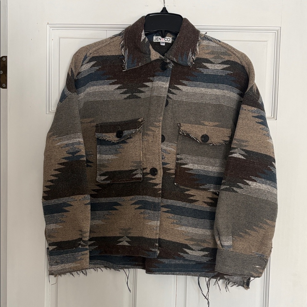 Jen-Co Women's Tan and Gray Utility Jacket